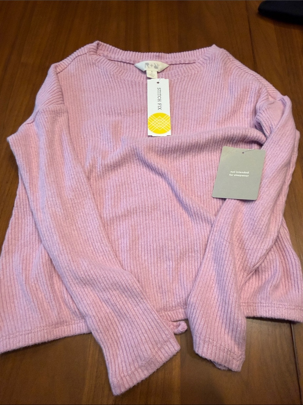 Stitch Fix Girls' Pink Ribbed Crew Sweater
